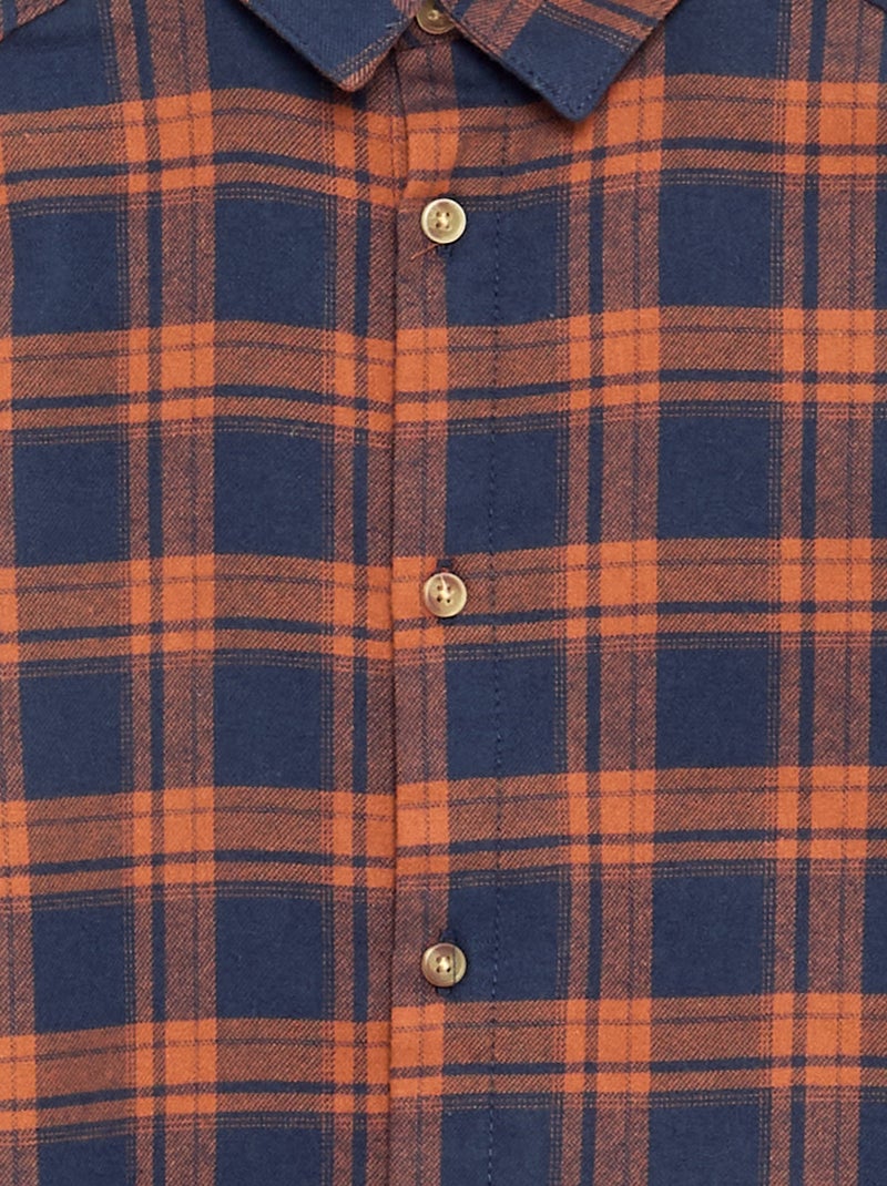 Camisa de cuadros de franela Marron - Kiabi