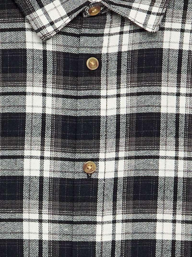 Camisa de cuadros de franela Negro - Kiabi