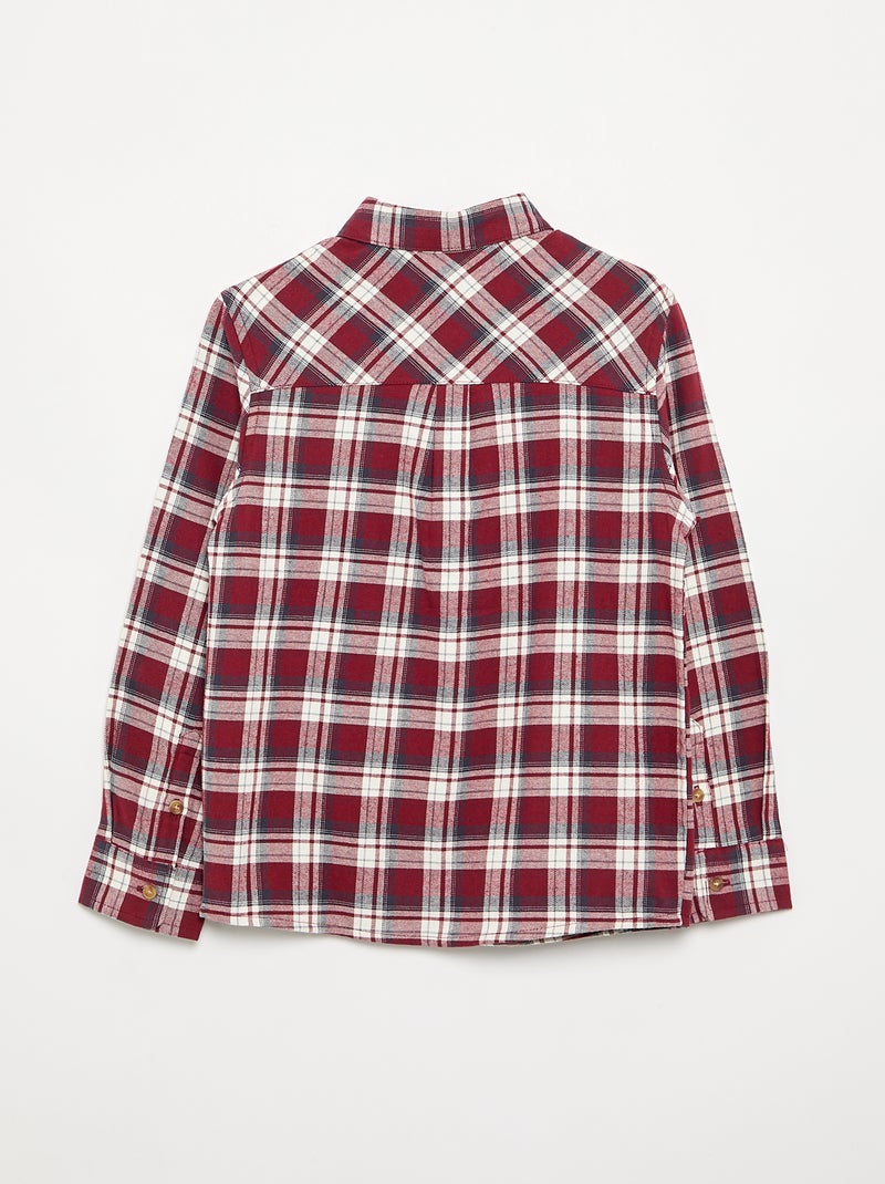 Camisa de cuadros de franela Rojo - Kiabi
