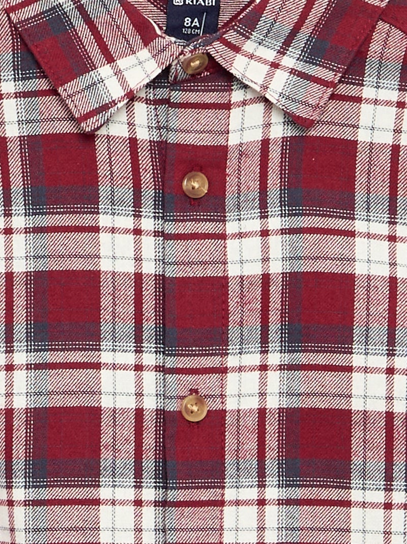 Camisa de cuadros de franela Rojo - Kiabi