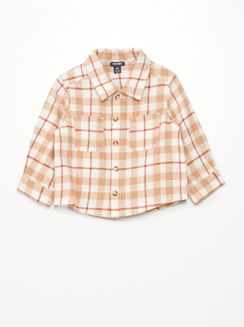 Camisa de cuadros de franela ROSA - Kiabi