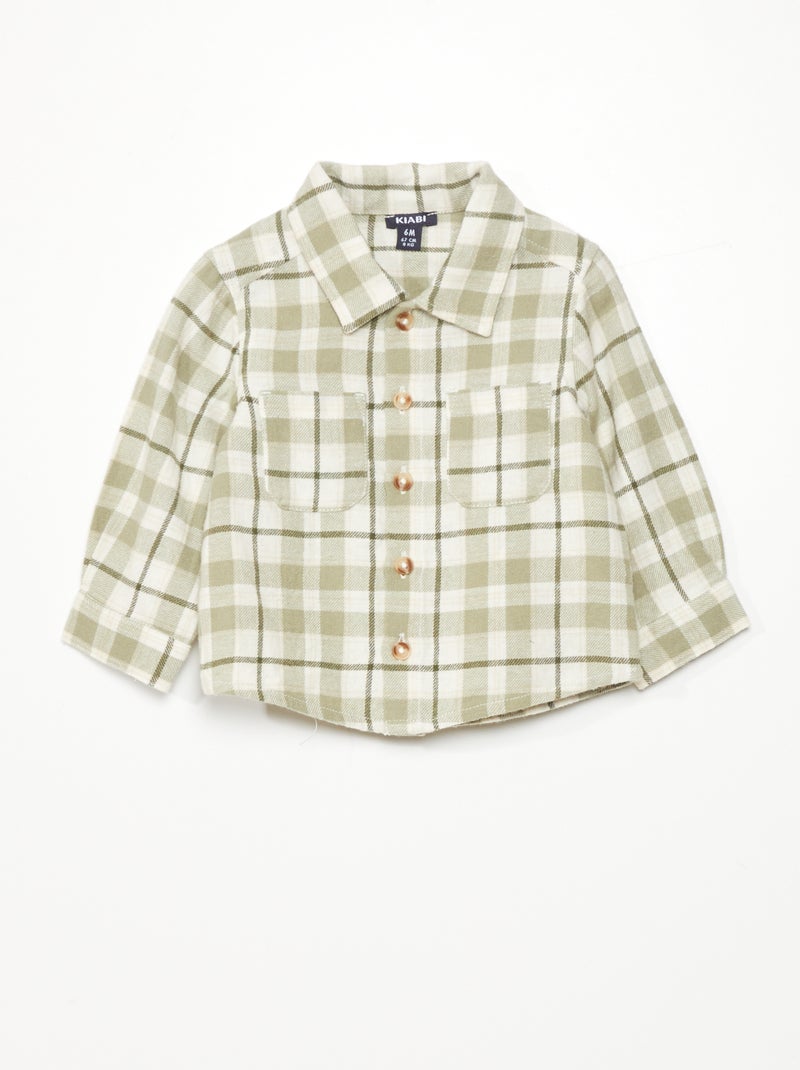 Camisa de cuadros de franela ROSA - Kiabi