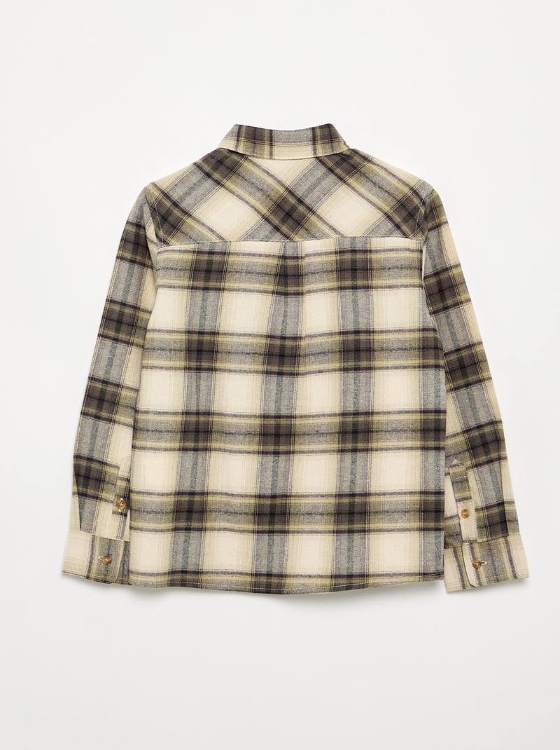 Camisa de cuadros de franela Verde - Kiabi