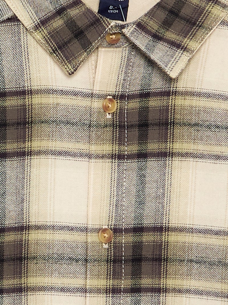Camisa de cuadros de franela Verde - Kiabi