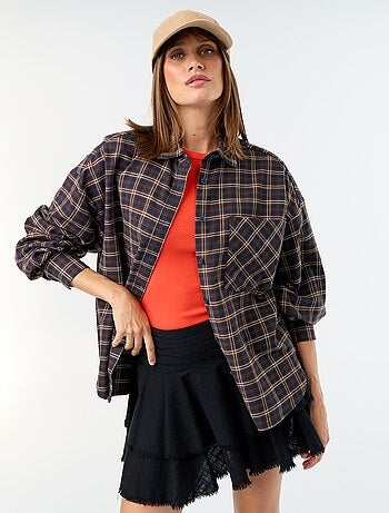 Camisa de cuadros de manga larga
