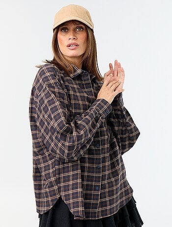 Camisa de cuadros de manga larga