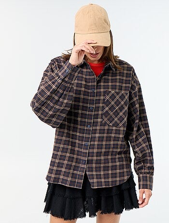 Camisa de cuadros de manga larga