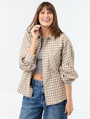 Camisa de cuadros de manga larga