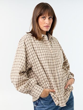 Camisa de cuadros de manga larga