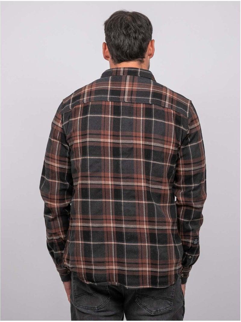 Camisa de cuadros de manga larga torilou Marrón - Kiabi