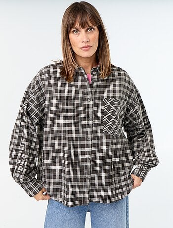 Camisa de cuadros de manga larga