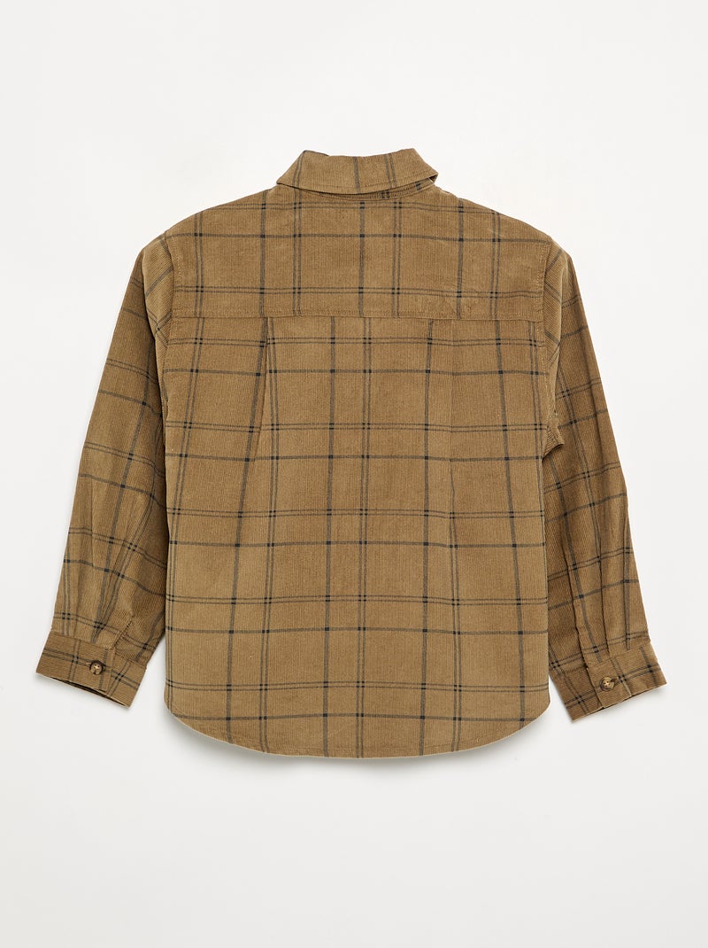 Camisa de cuadros de pana Kaki - Kiabi