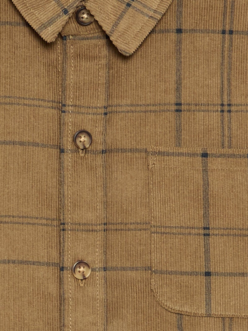 Camisa de cuadros de pana Kaki - Kiabi