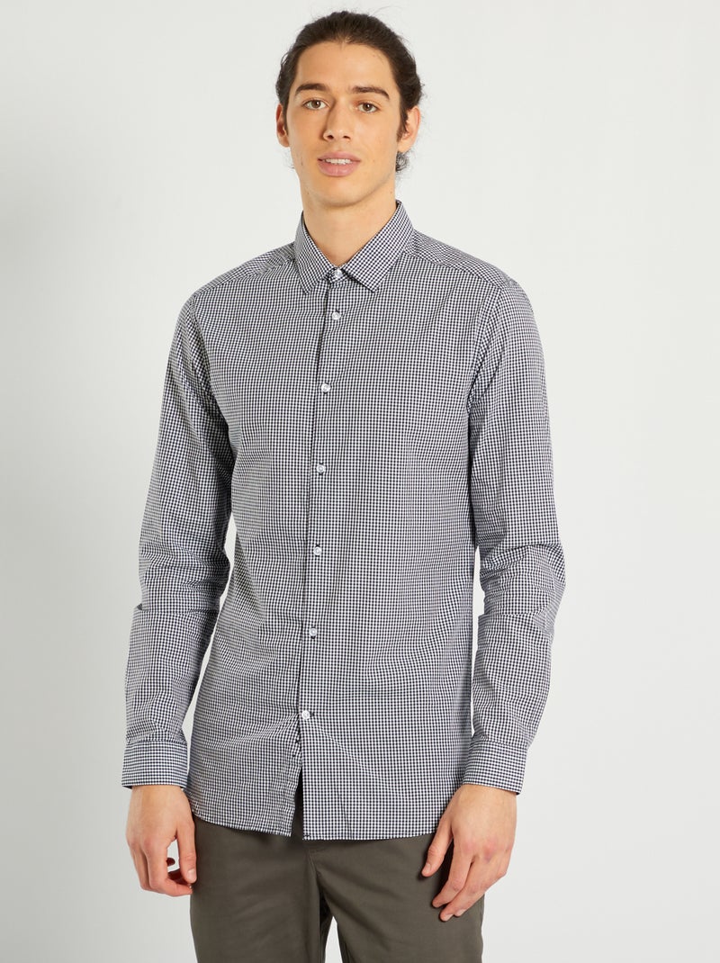 Camisa de cuadros de vichy AZUL - Kiabi