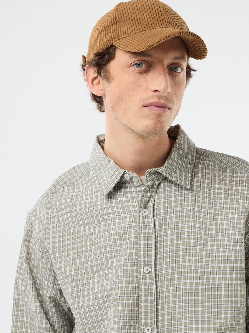 Camisa de cuadros Kaki - Kiabi