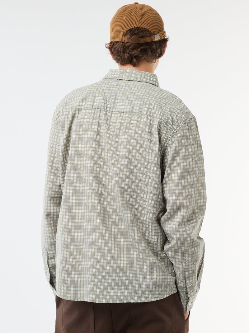Camisa de cuadros Kaki - Kiabi