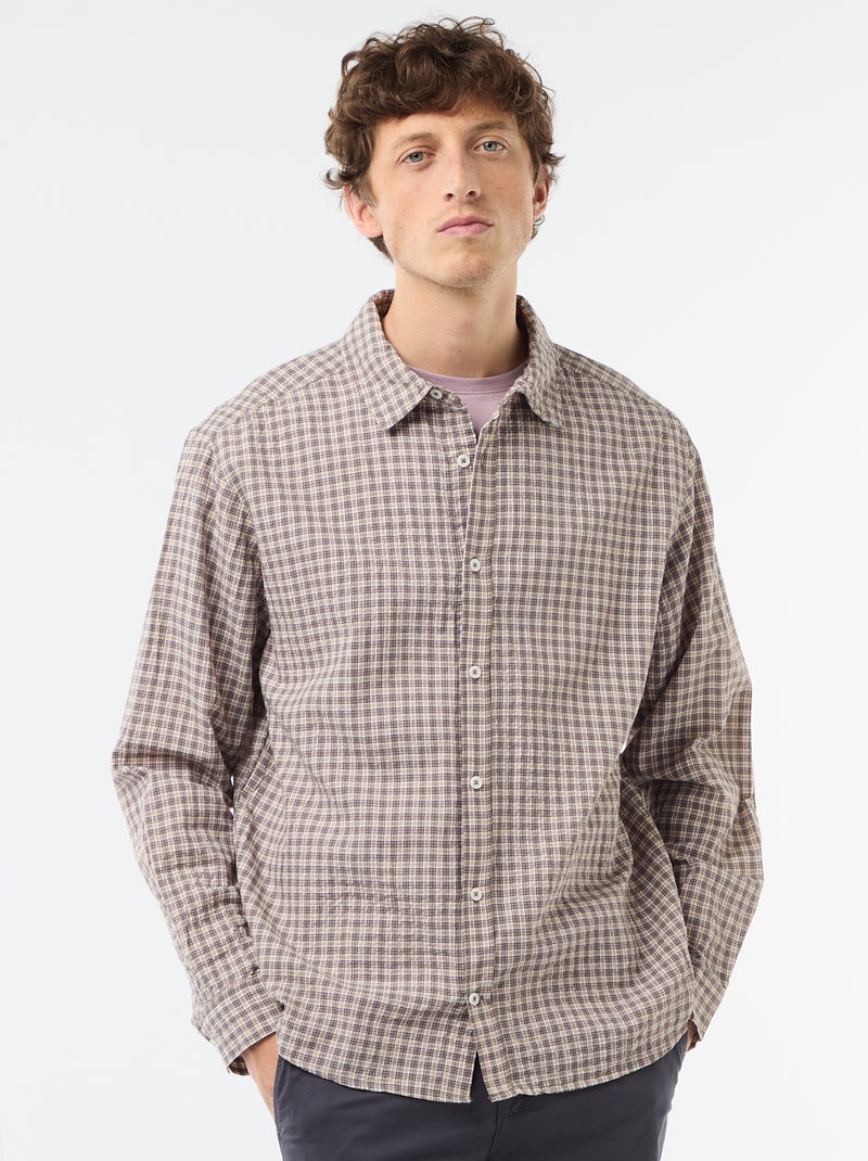 Camisa de cuadros Marron - Kiabi