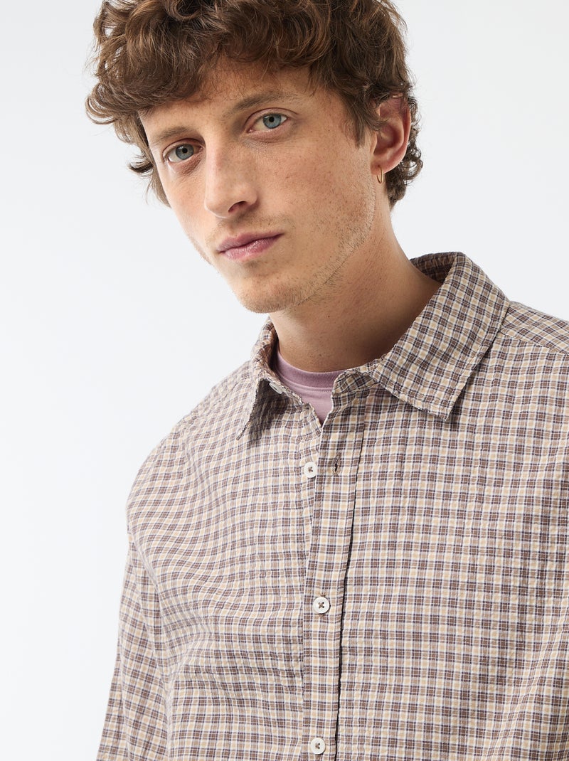 Camisa de cuadros Marron - Kiabi