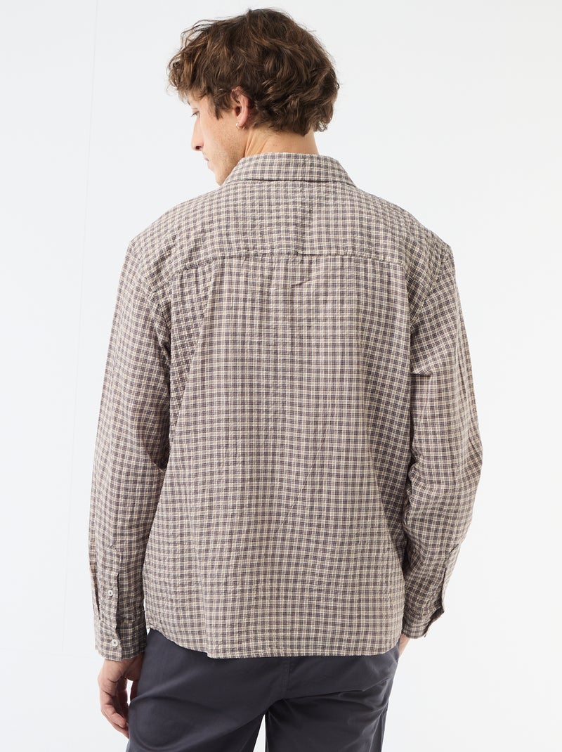 Camisa de cuadros Marron - Kiabi