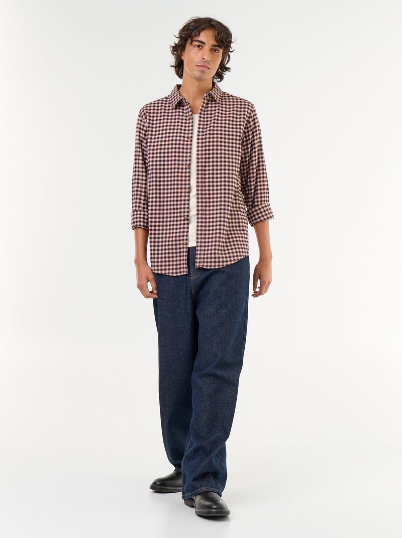Camisa de cuadros Marron - Kiabi