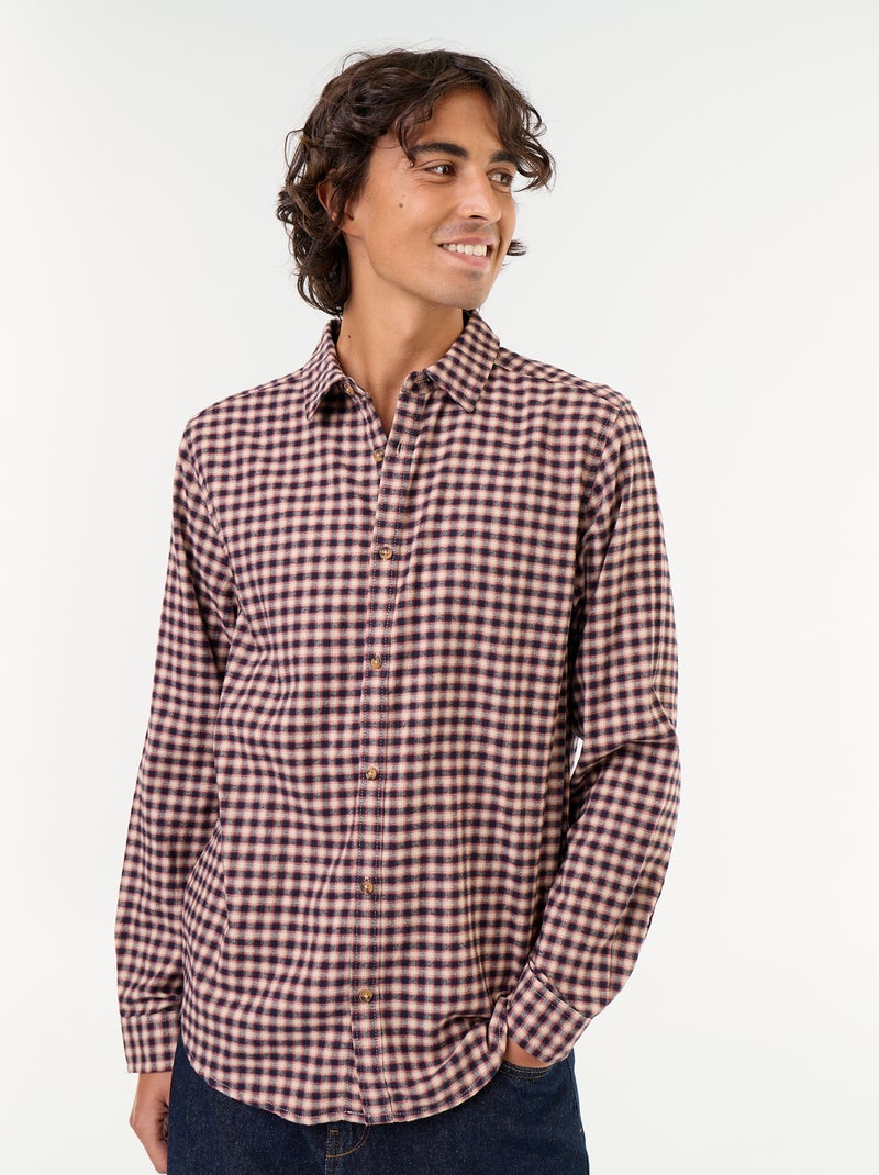 Camisa de cuadros Marron - Kiabi