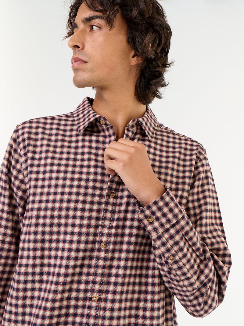 Camisa de cuadros Marron - Kiabi