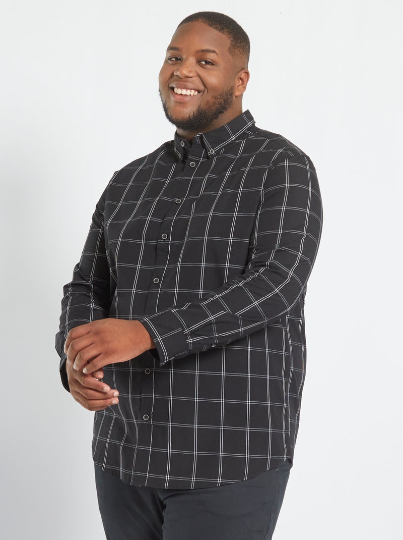 Camisa de cuadros NEGRO - Kiabi
