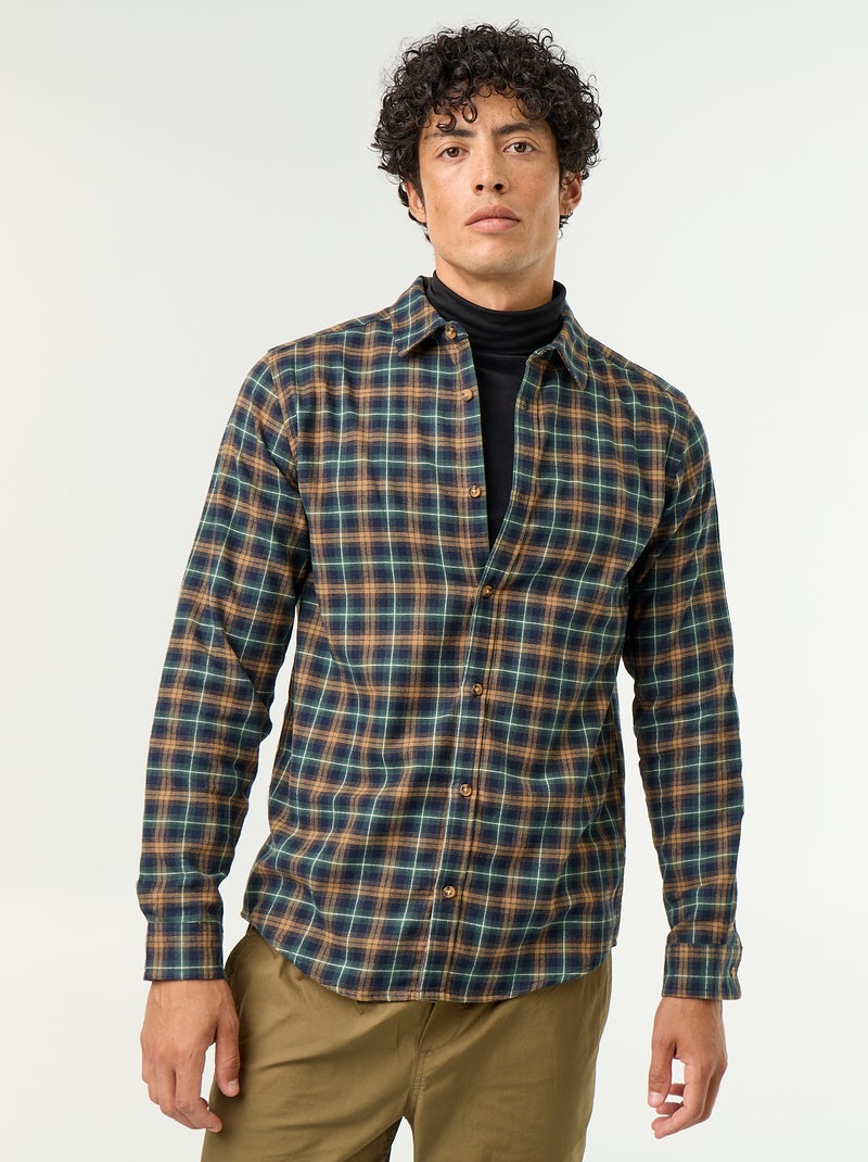 Camisa de cuadros Verde - Kiabi