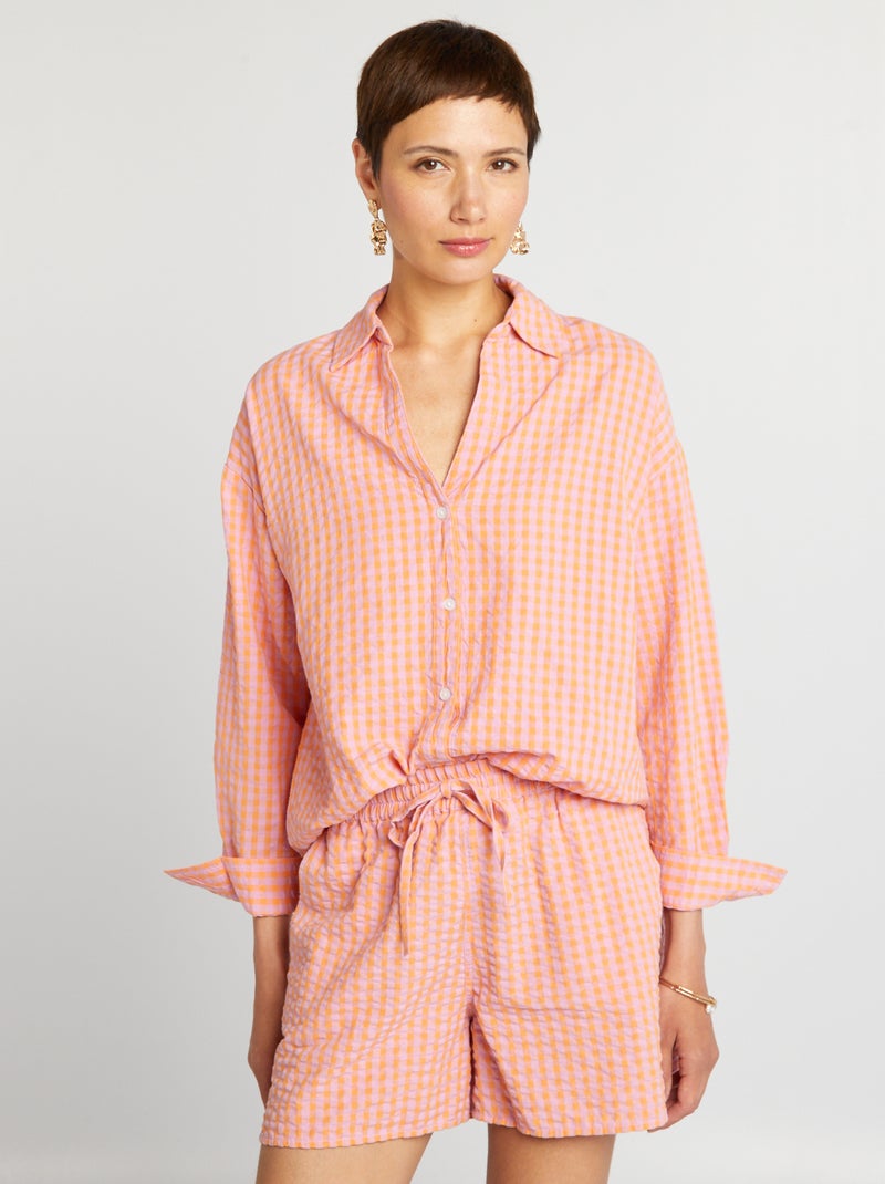 Camisa de cuadros vichy AMARILLO - Kiabi