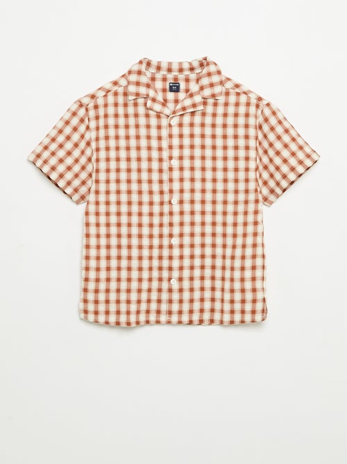 Camisa de cuadros y de manga corta - Kiabi