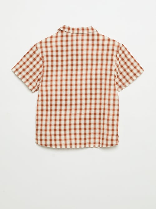 Camisa de cuadros y de manga corta - Kiabi
