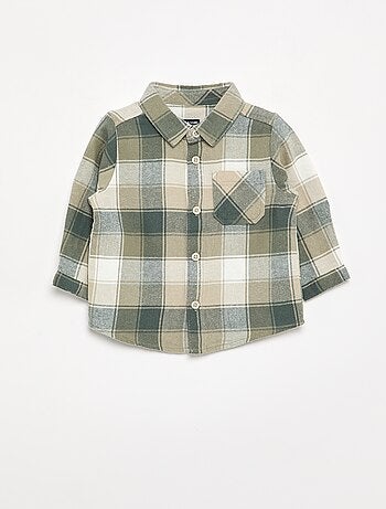 Camisa de cuadros y manga larga