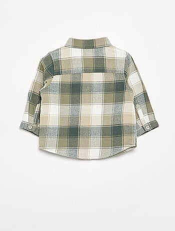 Camisa de cuadros y manga larga