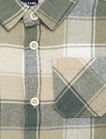 Camisa de cuadros y manga larga