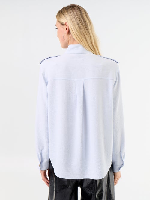 Camisa de cuello alto y canesú en los hombros - Kiabi