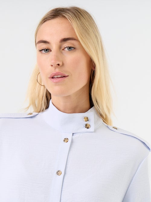 Camisa de cuello alto y canesú en los hombros - Kiabi