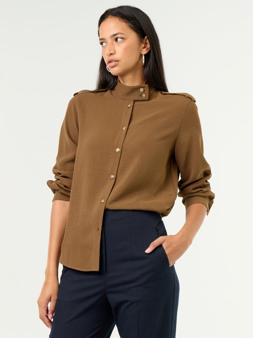 Camisa de cuello alto y canesú en los hombros - Kiabi