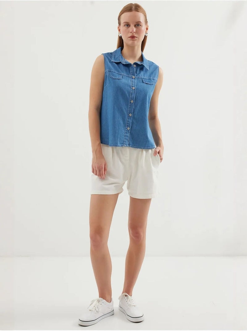 Camisa de denim de algodón sin mangas bdart Azul zafiro - Kiabi