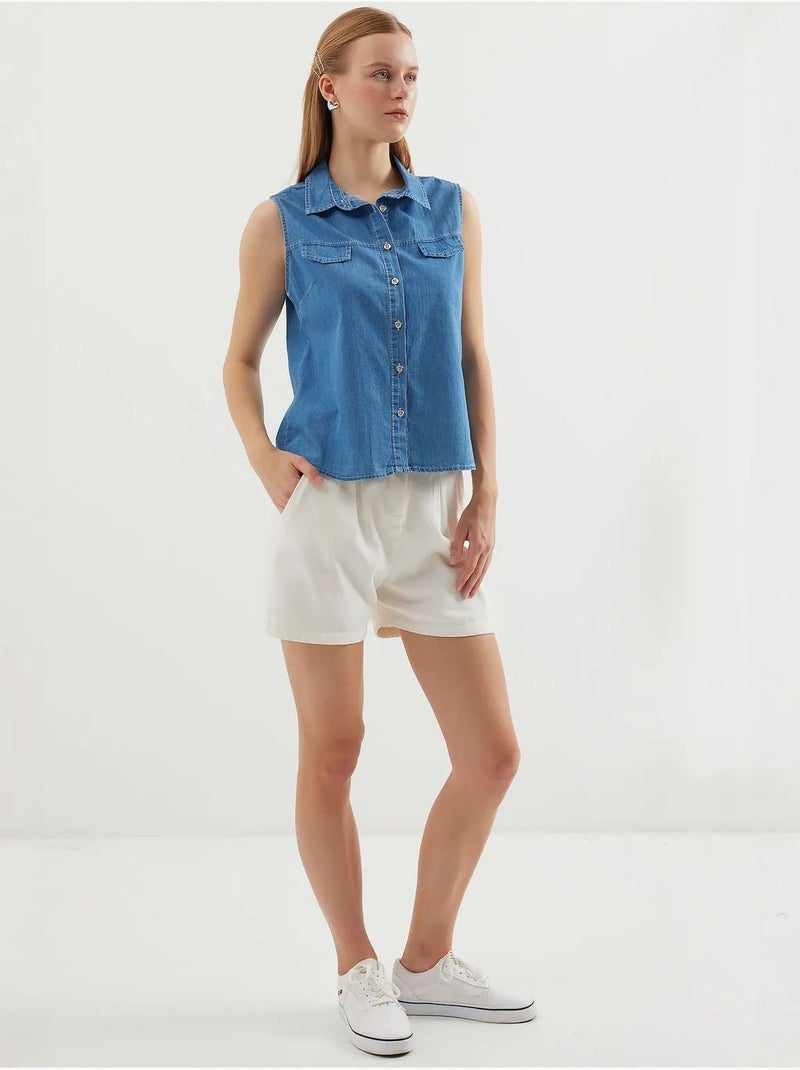 Camisa de denim de algodón sin mangas bdart Azul zafiro - Kiabi
