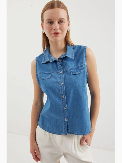 Camisa de denim de algodón sin mangas bdart - Kiabi