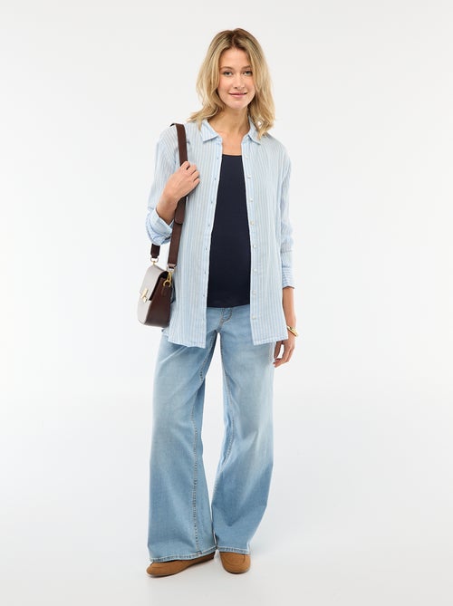 Camisa de embarazo de algodón a rayas - Kiabi