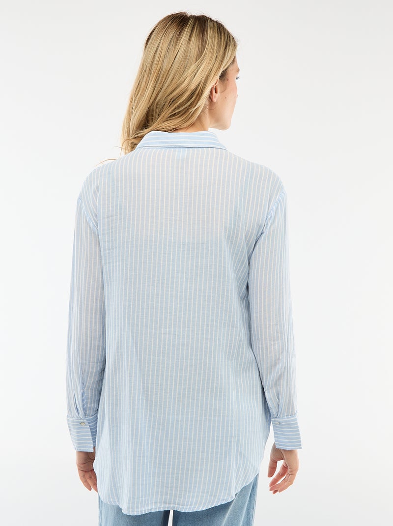 Camisa de embarazo de algodón a rayas Azul - Kiabi