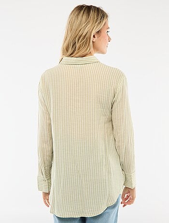 Camisa de embarazo de algodón a rayas