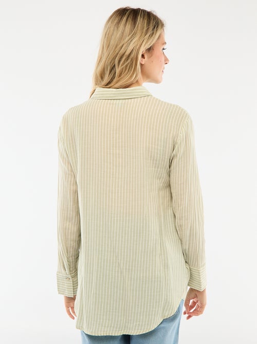 Camisa de embarazo de algodón a rayas - Kiabi