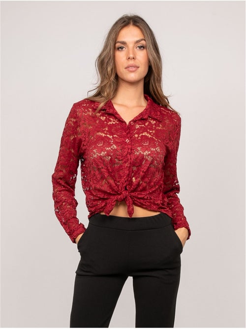 Camisa de encaje floral transparente olirose - Kiabi