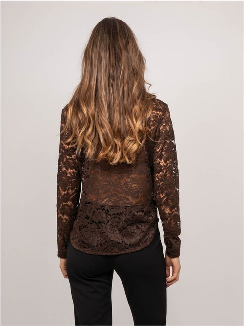 Camisa de encaje floral transparente olirose - Kiabi