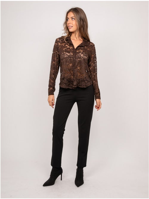 Camisa de encaje floral transparente olirose - Kiabi