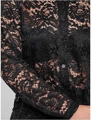 Camisa de encaje floral transparente olirose