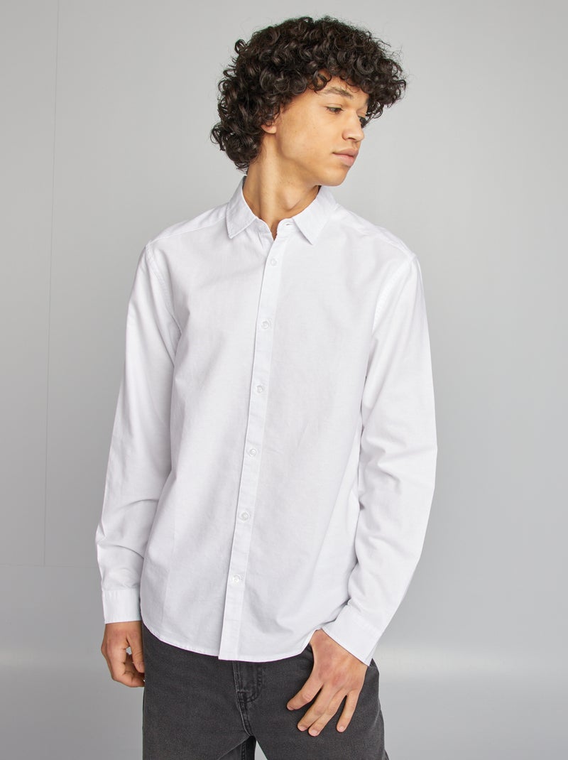 Camisa de fiesta lisa blanco - Kiabi