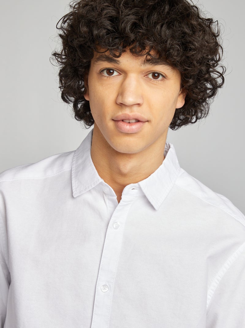 Camisa de fiesta lisa blanco - Kiabi